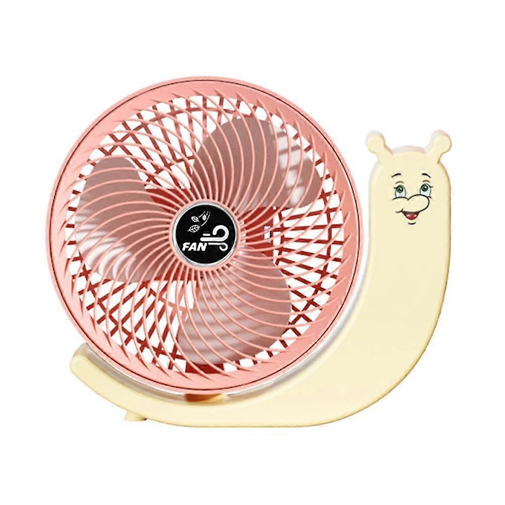 Desk Fan,Cute Snails Shaped Personal Fan, Mini Table Fan USB Rechargeable Handheld Fan, 360° Rotation