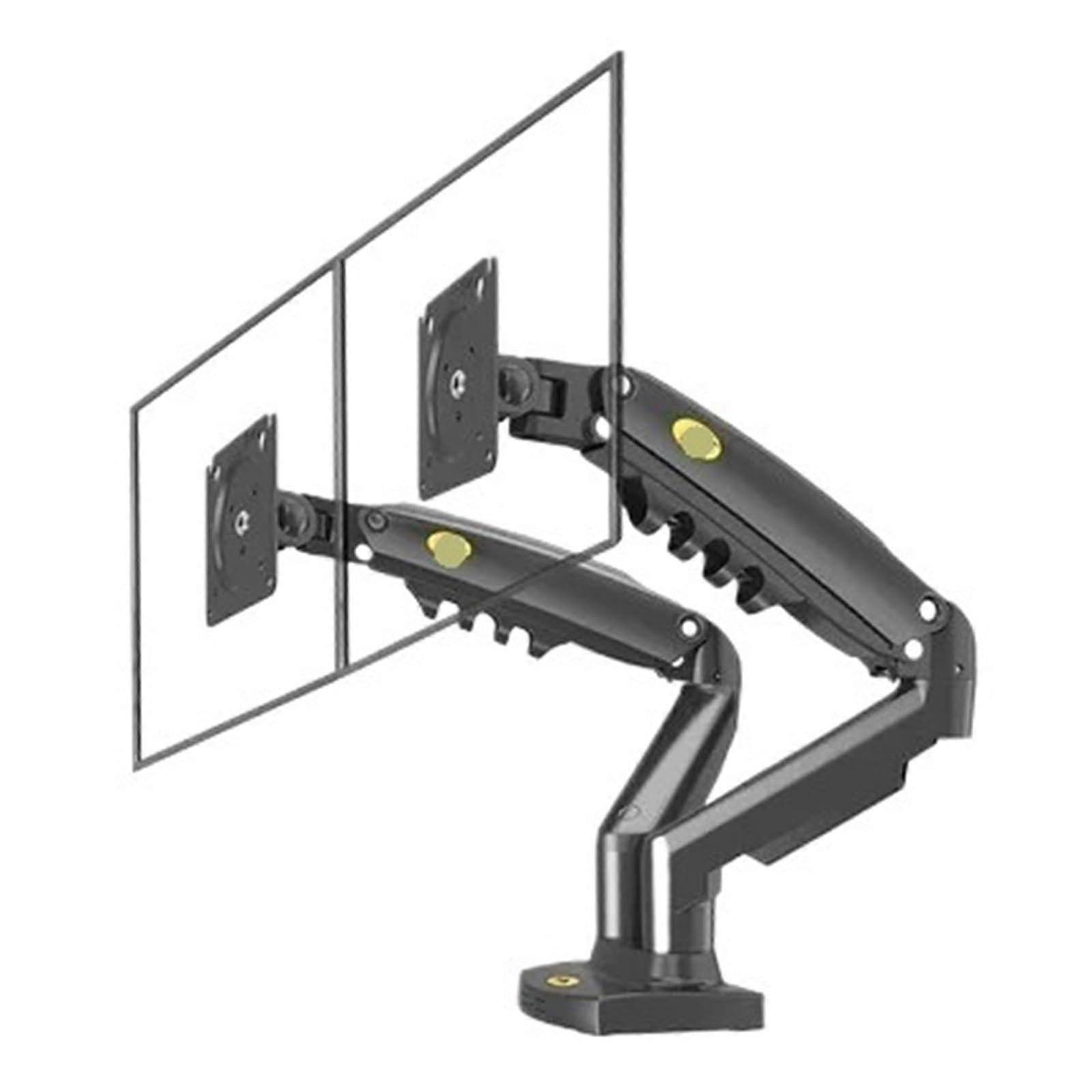 F160 Gas Spring 10'-27' Dual Monitor Desktop Stand Stand 2-9 kg Dual Arm 360 Rotation Computer Screen(with 1xUSB Cable)