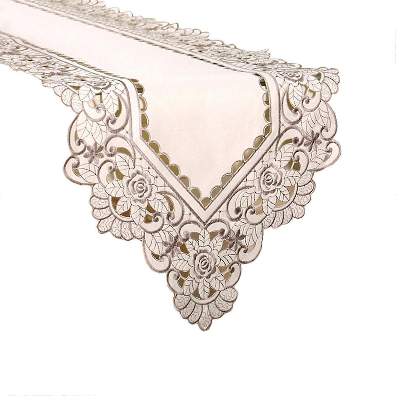 Embroidered Side Table Runner Home Kitchen Dining Stylish Tablecloth Suitable for Home Hotel Table