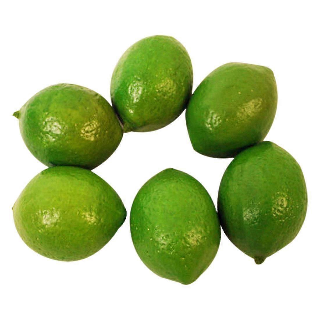 6 x Realistic Lifelike Artificial Plastic Lime Lemon Fruit Food Home Decor