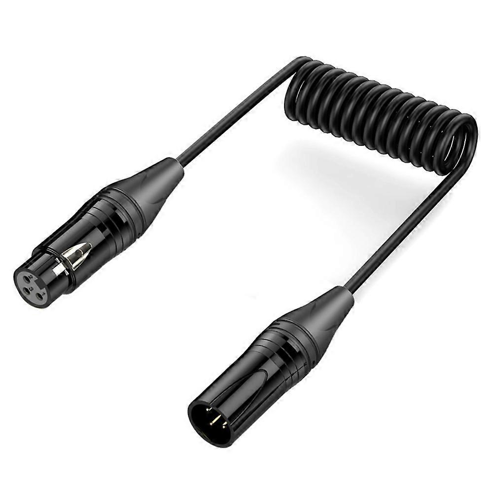 Audio Microphone Balanced Shielded Coiled Pure Copper Cable, Length: 0.5m