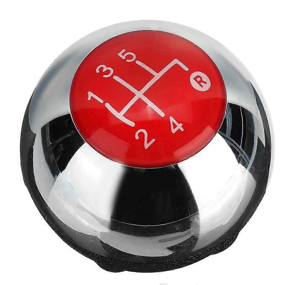 5 Speed Gear Shift Knob for Fiat 500 2012-2018 Chrome+Red 55344048