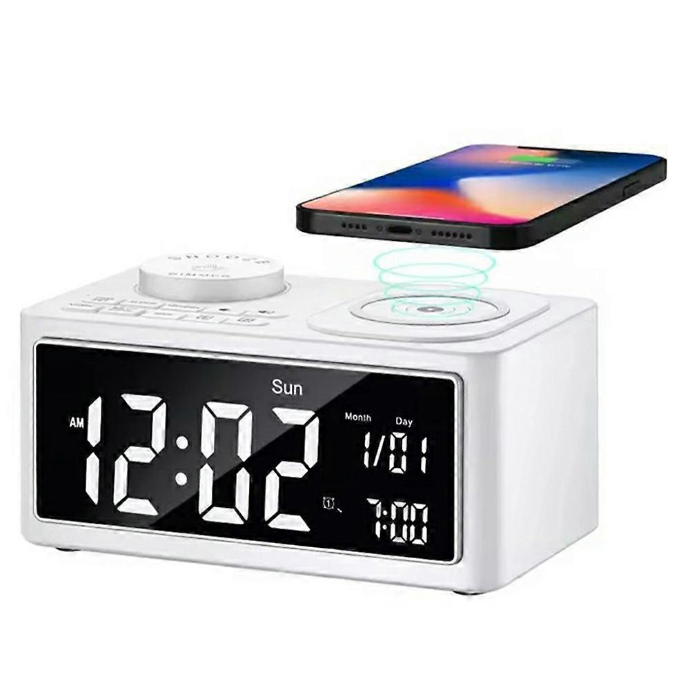 H7 Multifunctional Wireless Charging Bluetooth-compatible Speaker Clock Radio FM Radio with USB Char