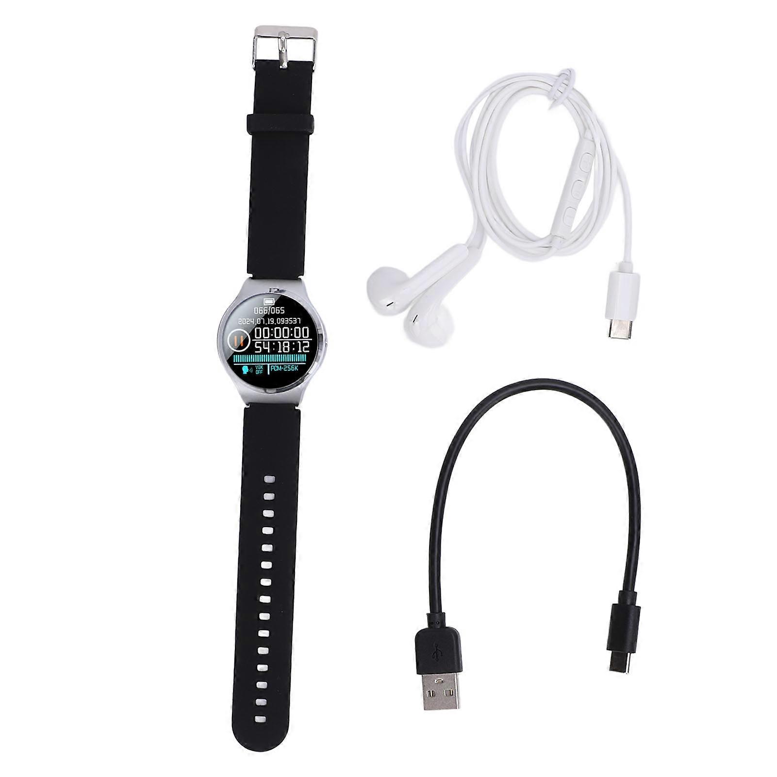 Digital Recorder Watch Voice Activated HD Noise Reduction Smart Bracelet Recording Device with Dual Microphone for Lecture Meeting