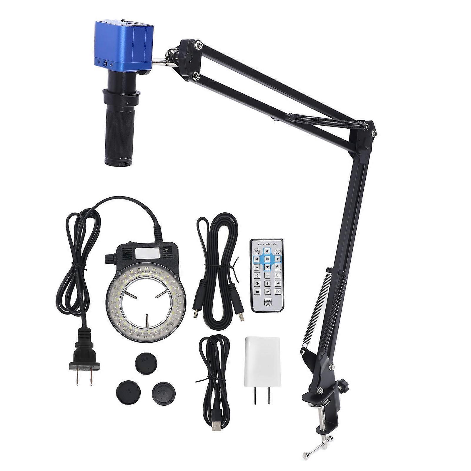 Digital 1080P 24MP HD Industry Microscope Camera with 150X C Mount Lens and LED Ring Light