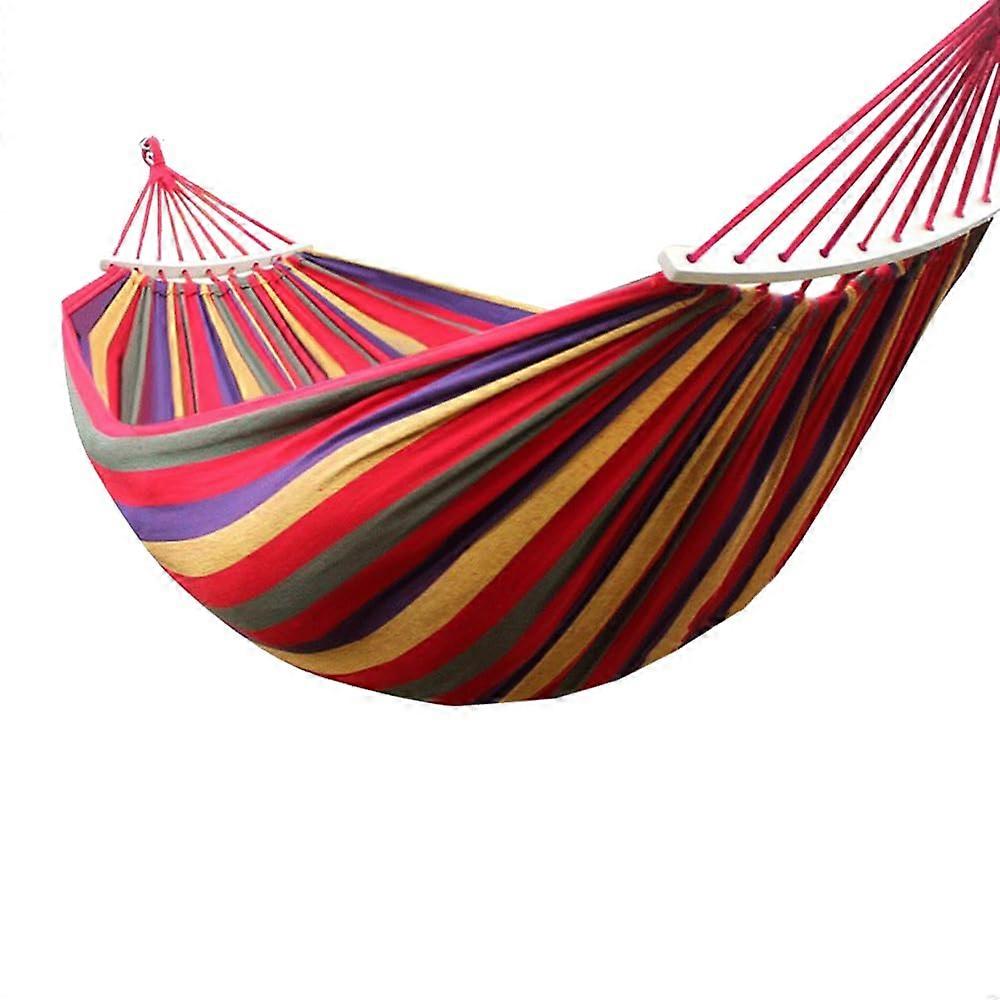 Comfortable Double Canvas Hammock, Fabric Camping Hammock 250x150CM, (Red)