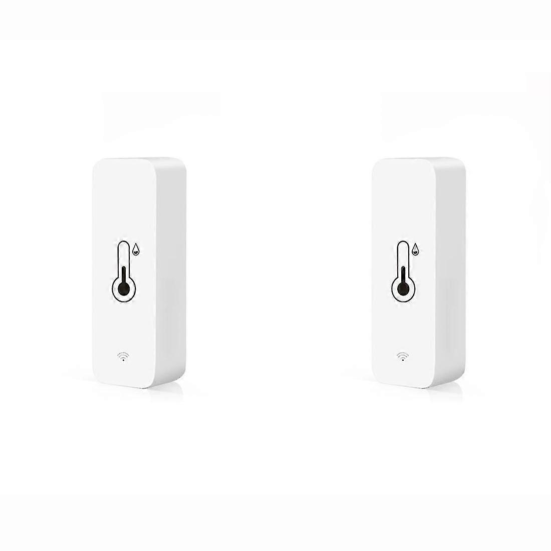 2pcs Tuya Smart Temperature And Humidity Sensor Wifi App Remote Monitor For Smart Life App Control