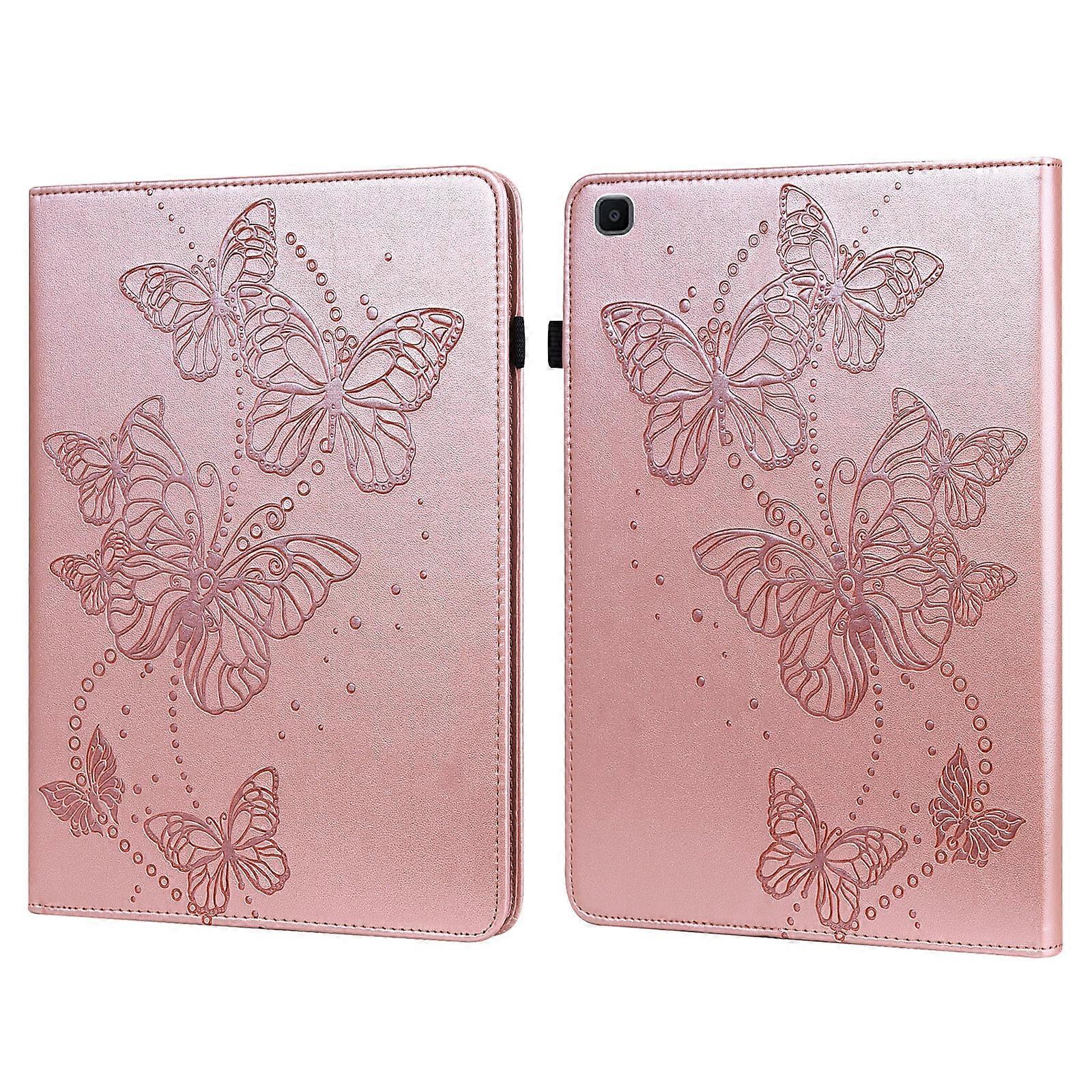 For Samsung Galaxy Tab A 8.0 (2019) T290 Embossed Butterfly Pattern Horizontal Flip Leather Tablet Case