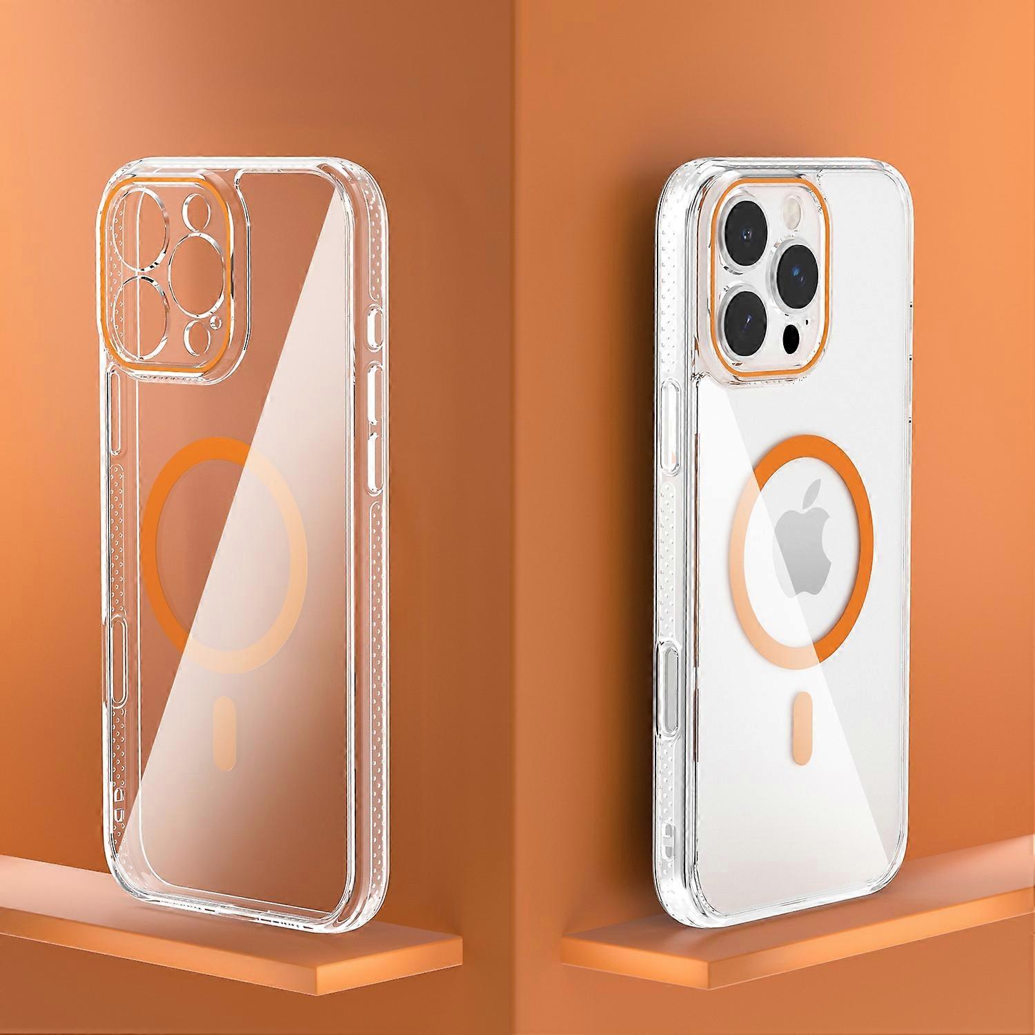 For iPhone 16 Pro Case Crystal Clear TPU+PC Protective Cover Compatible with MagSafe