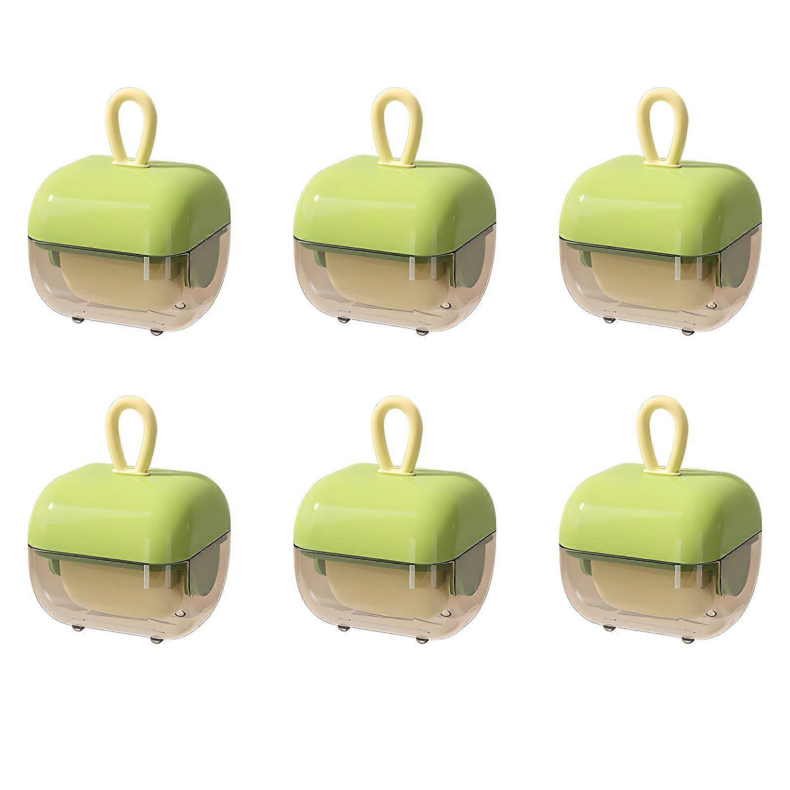Reusable Lint Roller Washable Mini Sticky Roller Remover for Clothes, Sofa, Car Travel Pet Hair Removal Tool (Green 6Pack)