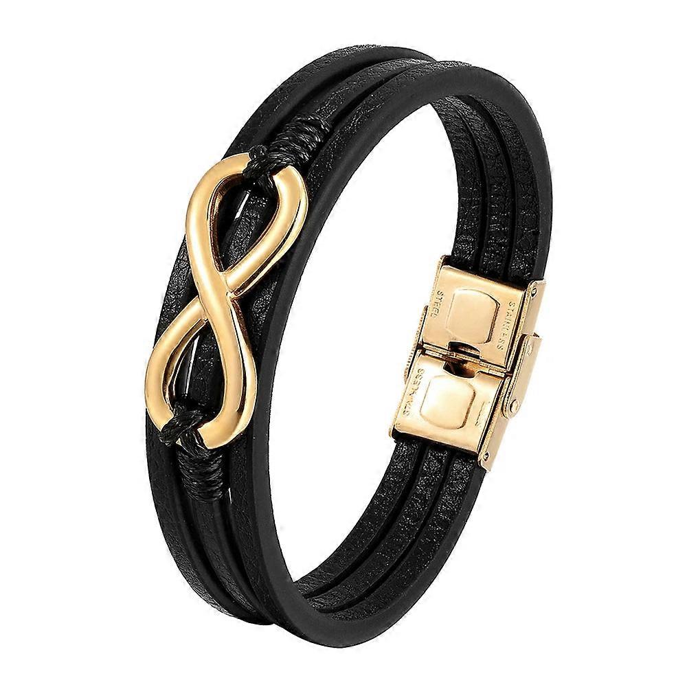 Punk Stainless Steel Anchor Bracelets Genuine Leather Mens Bracelet