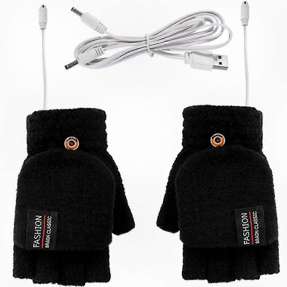 USB Rechargeable Winter Gloves with Heating Function for Warmth Full and Half Finger Options