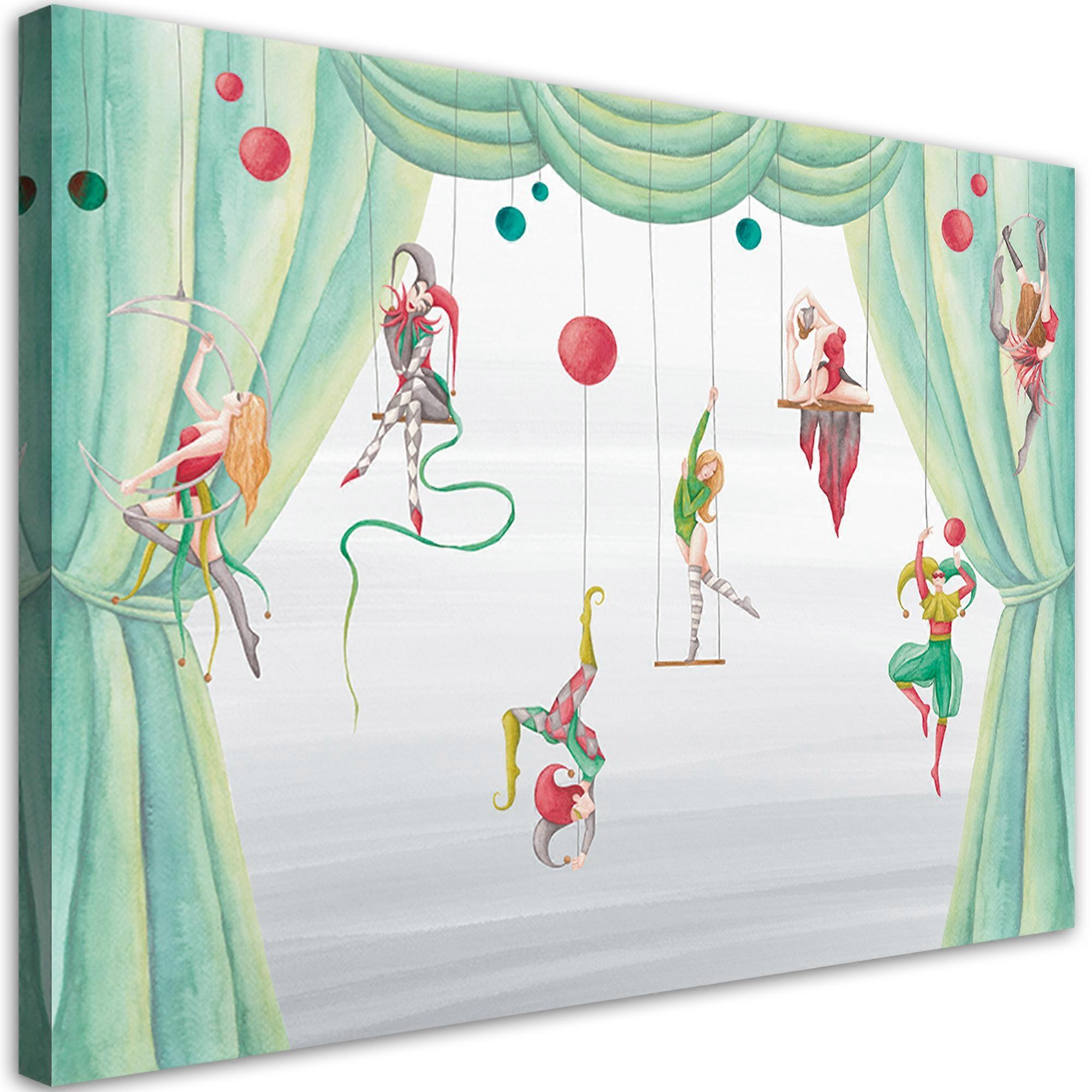 Lienzo, Acróbatas de circo - 120x80