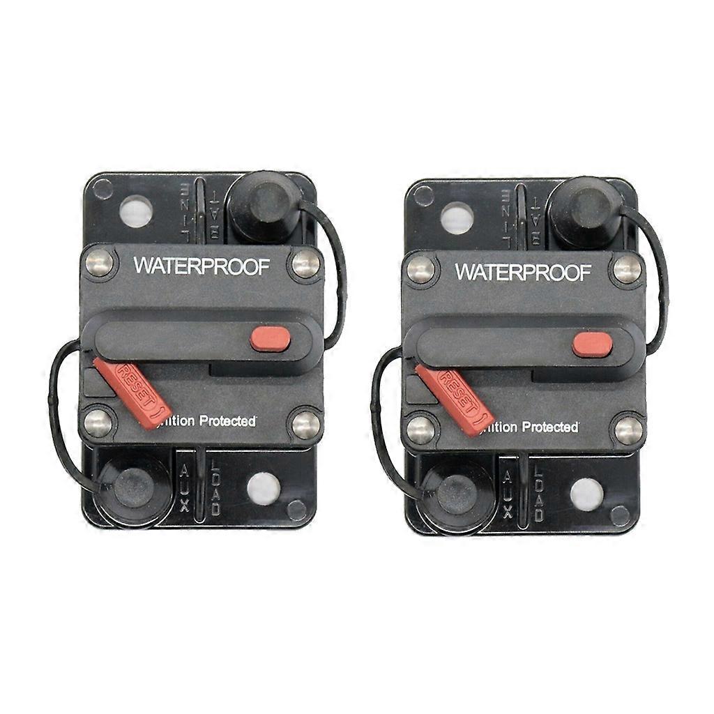 2Pcs 12V / 32 RV Vehicle Circuit Breakers Manual Holder 30A 50A