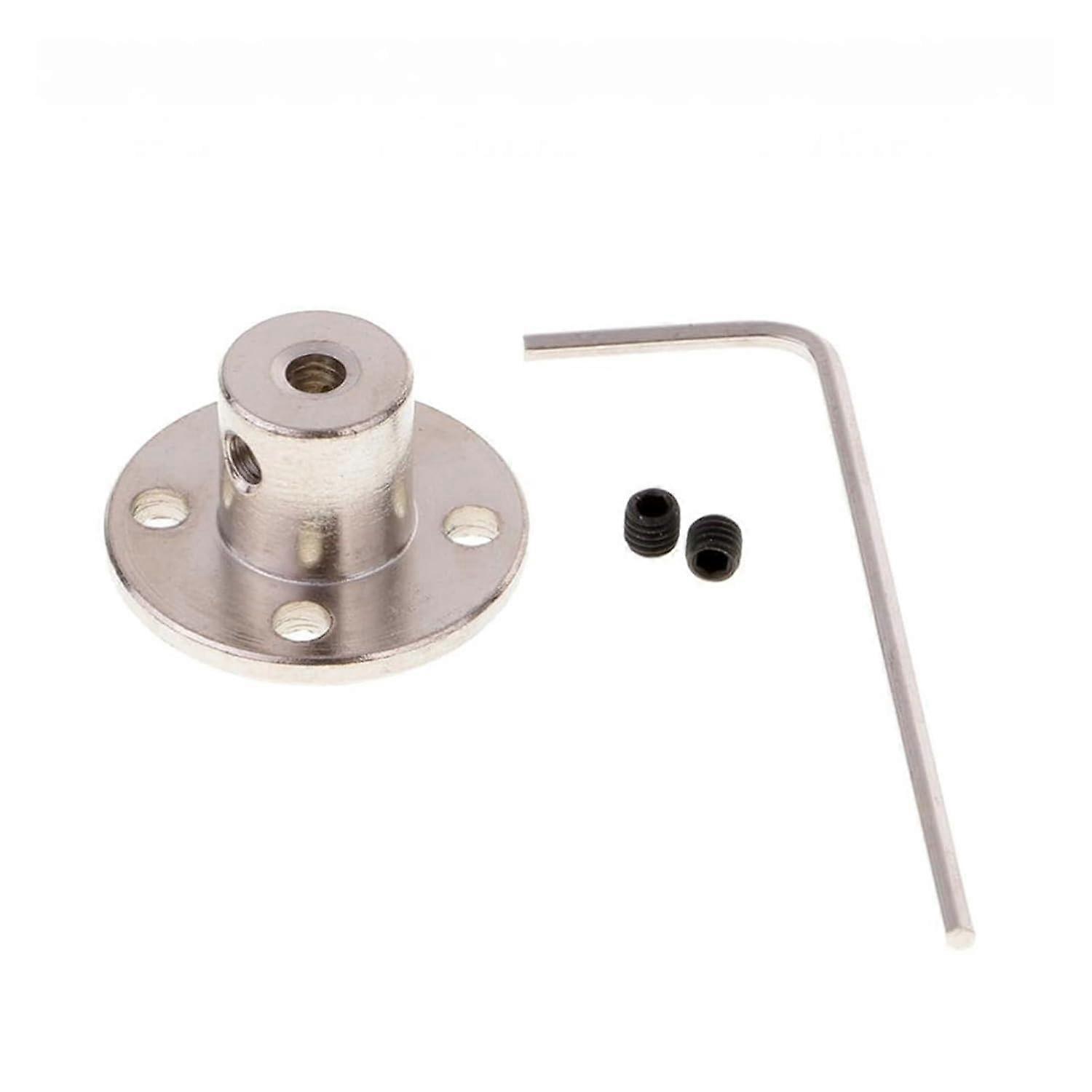 Guide Shaft Coupling, Rigid Flange Coupling, 1 PCS High Hardness Electroplate Steel Flange Shaft Coupling Coupling Motor Guide Shaft Axis Bearing(6mm)