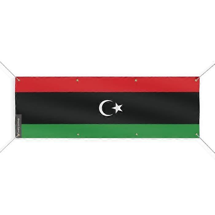 Libya Flag Banner 8 Grommets 70x210 cm
