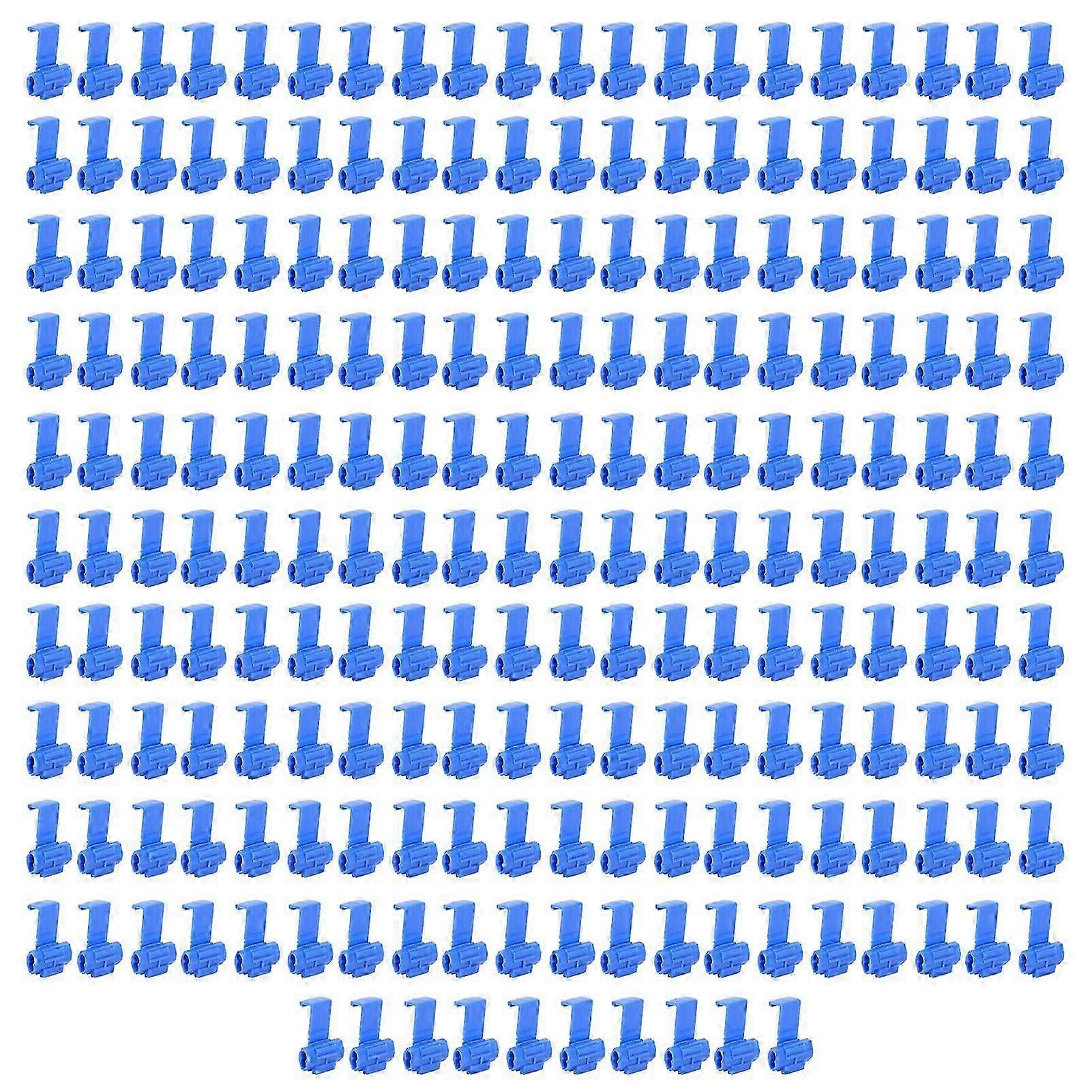 210Pcs Lock Wire Connectors Quick Splice Electrical Cable Snap Crimp Terminal BlocksBlue