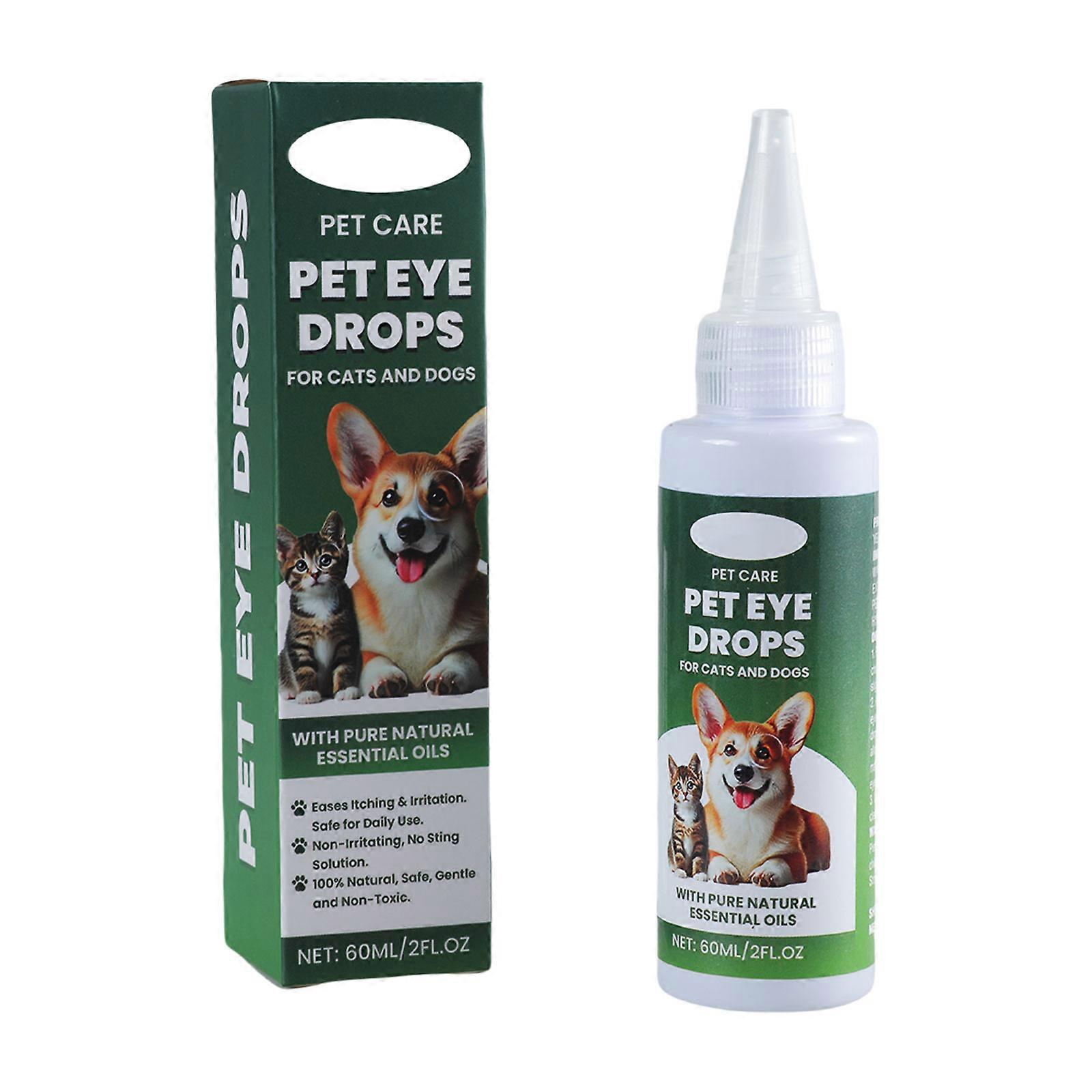 Pet Eye Drop 2OZ Gentle Caring NonIrritating Fast Absorbing Ingredients for Dog Cats Pet Tear Stain Removing Solution