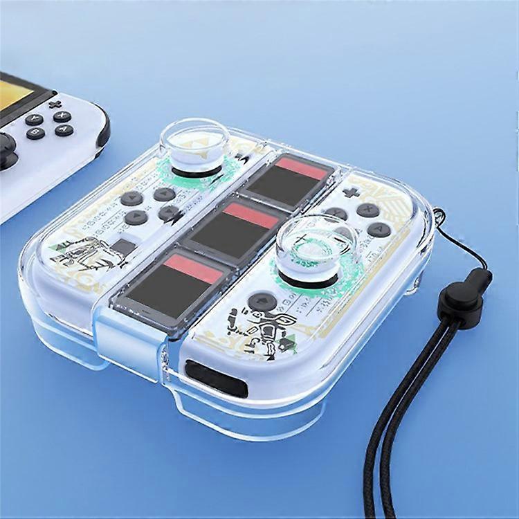 Compatible For Nintendo Switch Joy-Con Storage Case Dust-Proof Clear PC Protective Box with Lanyard