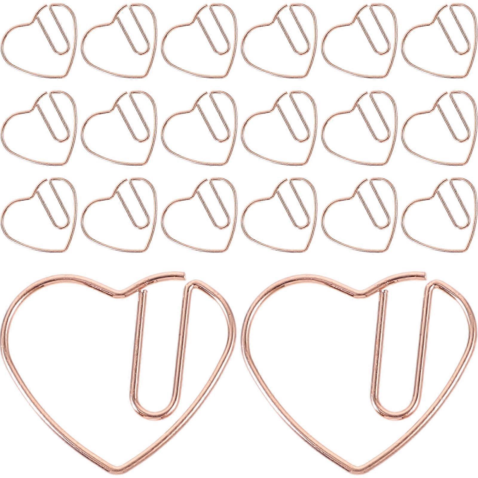 50pcs Heart Shaped Metal Paper Clips Lightweight Cute Design for Office Document Organizing and Craft Projects