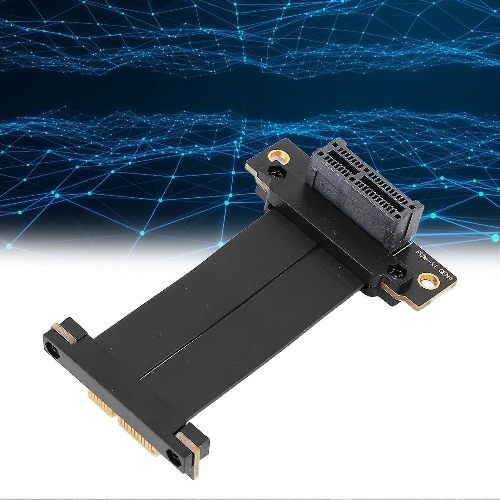 PCIE 4.0 X1 Extension Cable Dual 90 Degree Right Angle GPU Riser Cable for WiFi Card Sound Card 20cm / 7.9in 