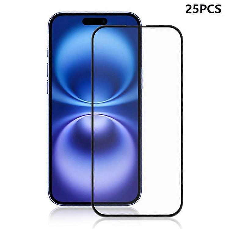 MOCOLO 25Pcs Compatible For iPhone 16 Plus Screen Protector 3D Curved Tempered Glass Full Glue Film