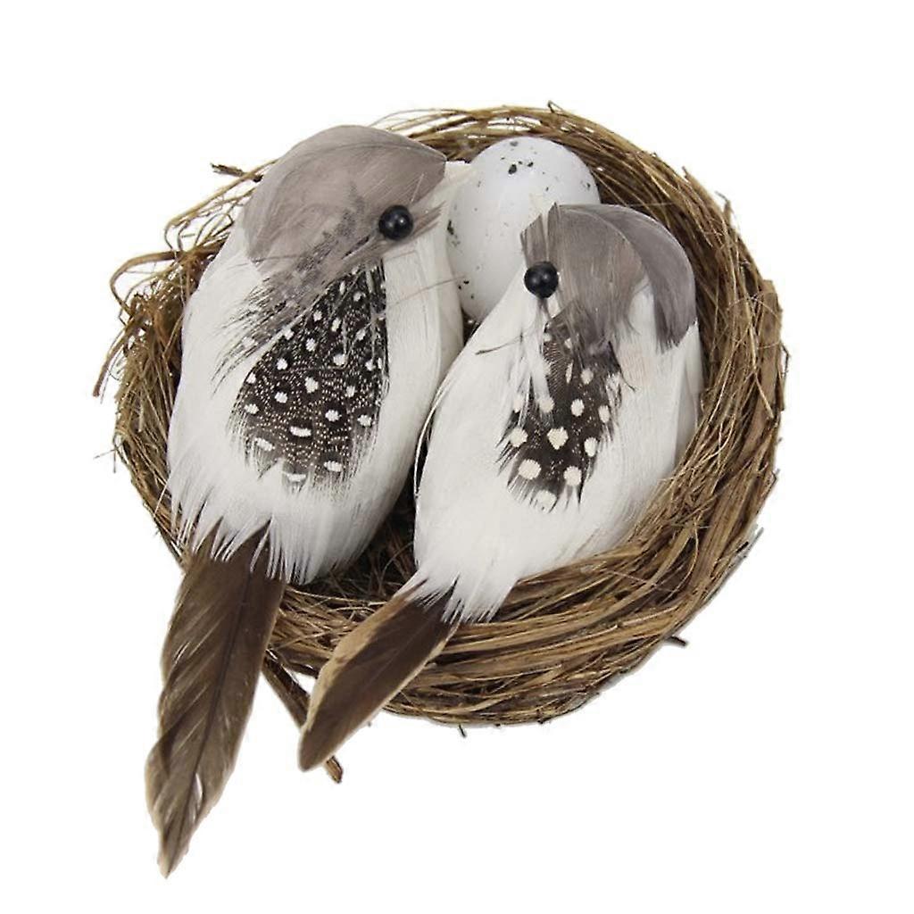 Easter Bird Nest, Small Nest with Eggs, Spring Branches, Rattan Nest, Garden Decoration