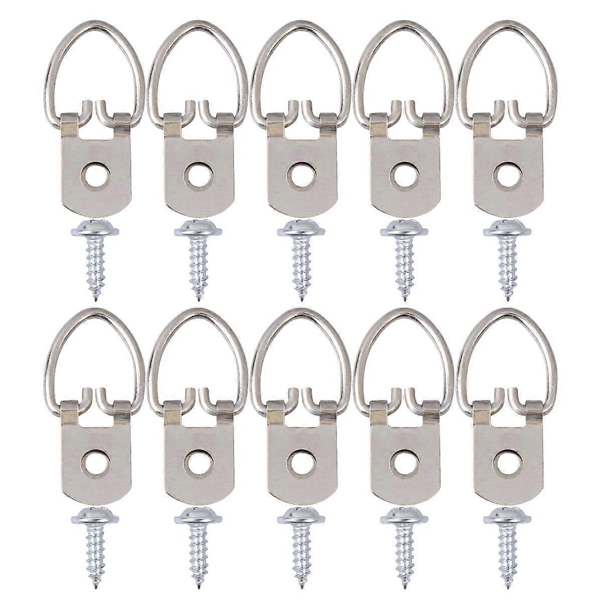 200pcs D Ring Picture Hangers with Screws – Heavy Duty Wall Hooks for Frames, Paintings & Artwork – Easy Installation