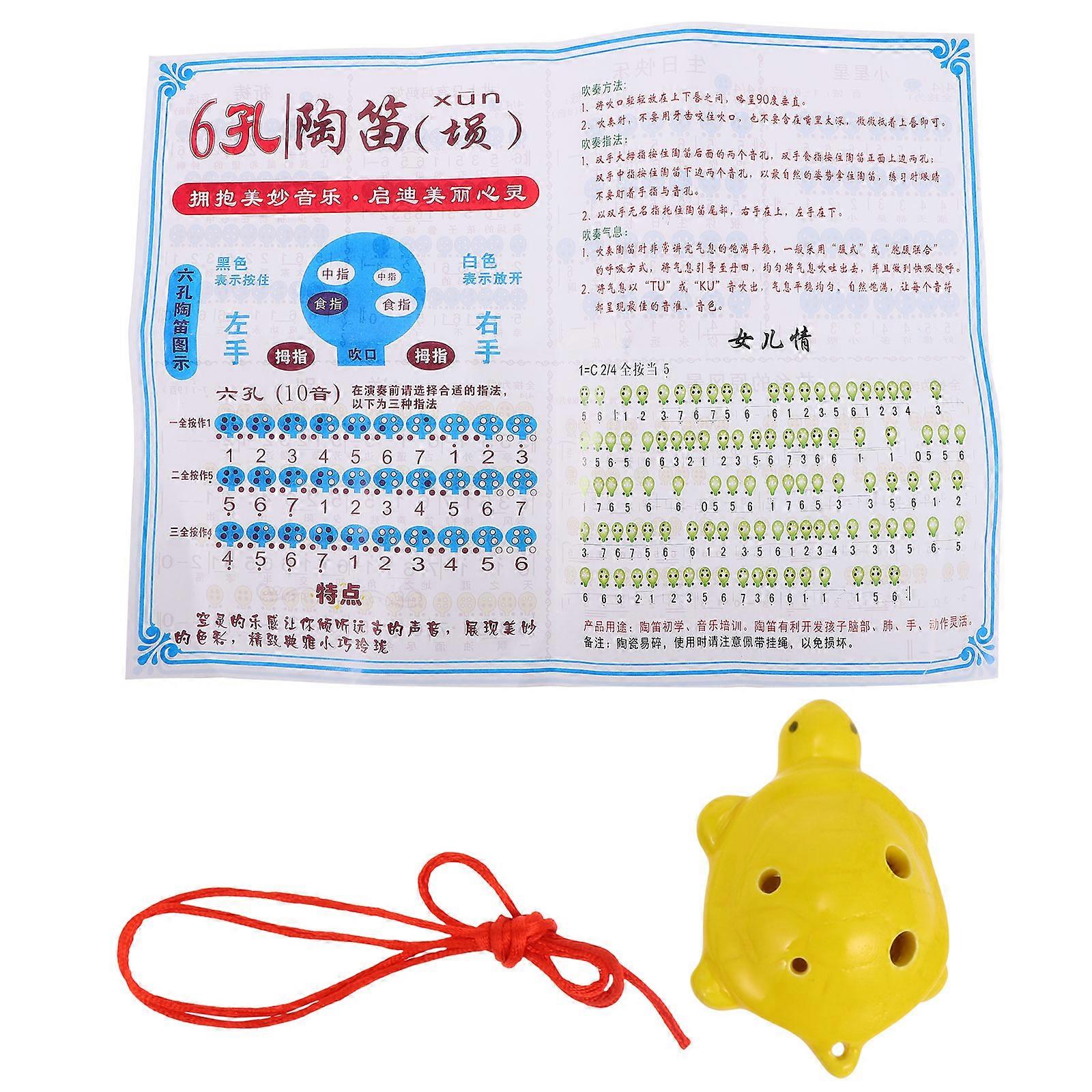 Yellow Ocarina Flute for Playing with Durable Synthetic Material and Precise Tone Holes 1 Set