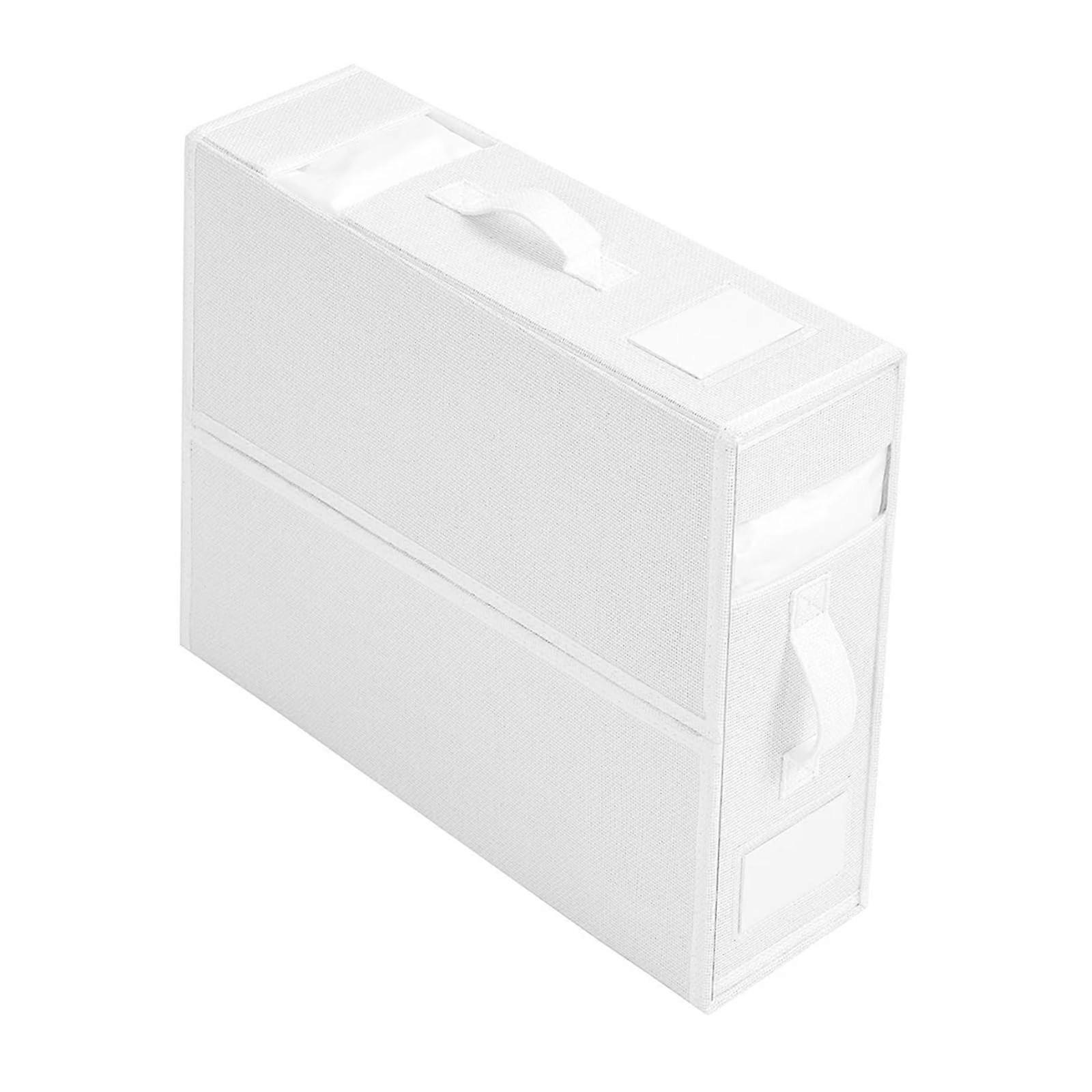 Foldable Storage Bags for Bedding, Large Capacity Organizer for Clothes, Duvets and Bed Linen, White