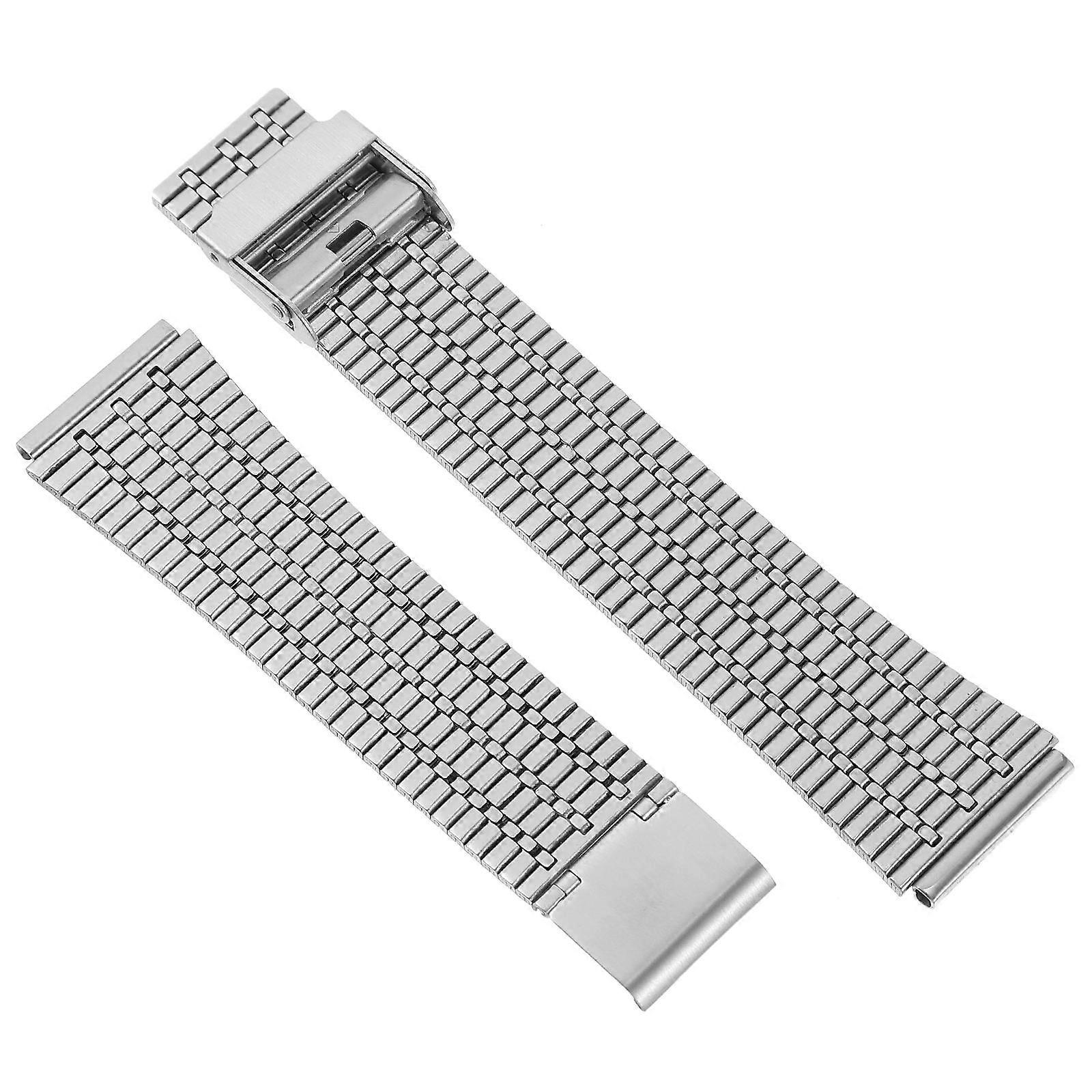 Stainless Steel Watch Strap with Silver Color for Watch Compatible with Galaxy Adjustable Size