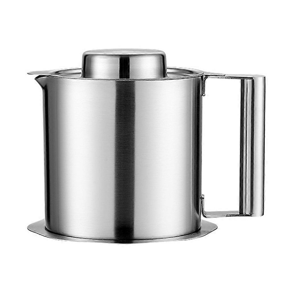 Stainless Steel Oil Filterpot Oil Residue Filtration 1200ML Silver Storage Container 1Pack