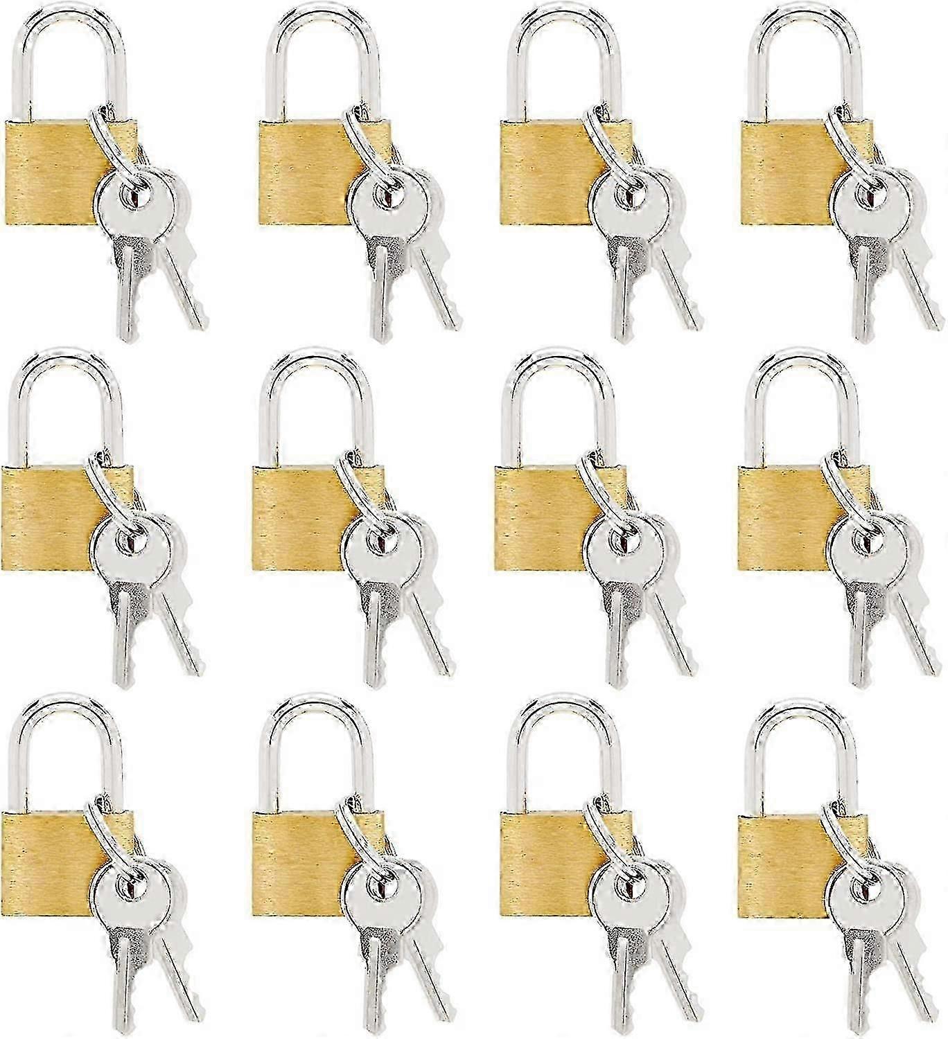 12 Pack Small Locks with Keys, Mini Padlock for Luggage, Jewelry Box, Diaries