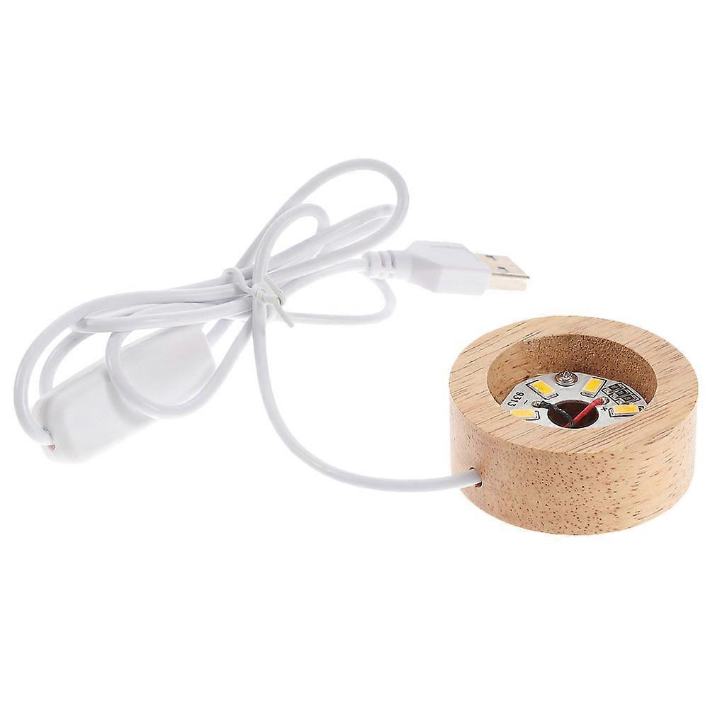 Lighted Base Stand Mini Led Wood Design For Resin Art Ornaments Bedroom Use 1Set
