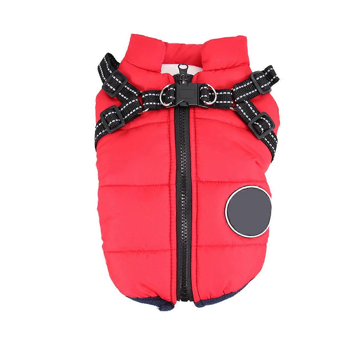 Doggie Coat Pet Warm Clothes Red Size Xl Cotton Vest For Winter Use Special Occasions 1Pcs