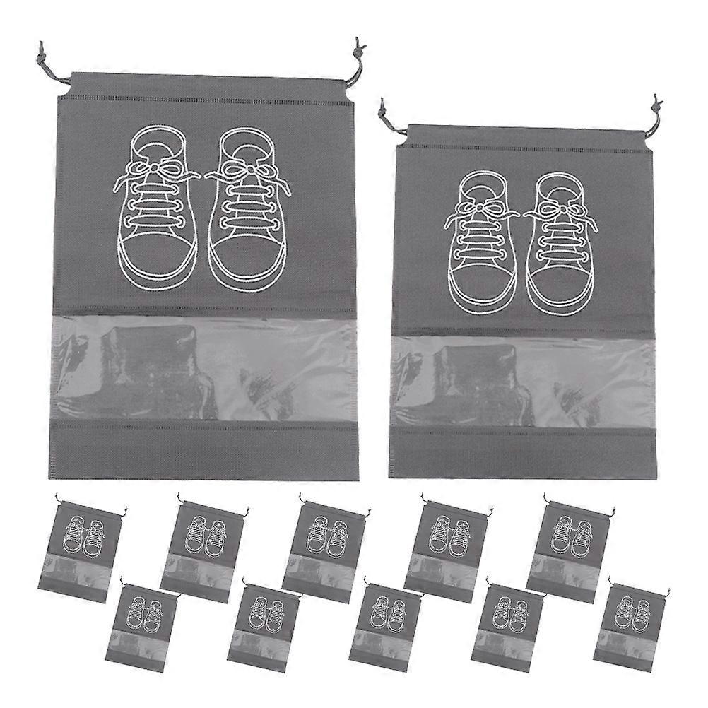 10pcs Thickened Drawstring Shoe Bag with Clear Window – Durable Travel Storage Organizer for Men and Women, Versatile Footwear Pouch for All Shoes
