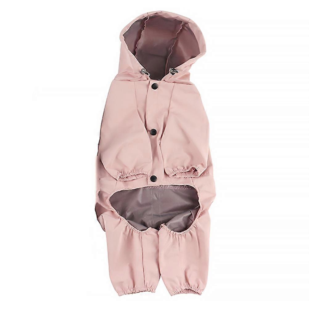 Dog Raincoat Reflective Hoodie Outdoor Activities Pink L Durable Breathable 1Pack