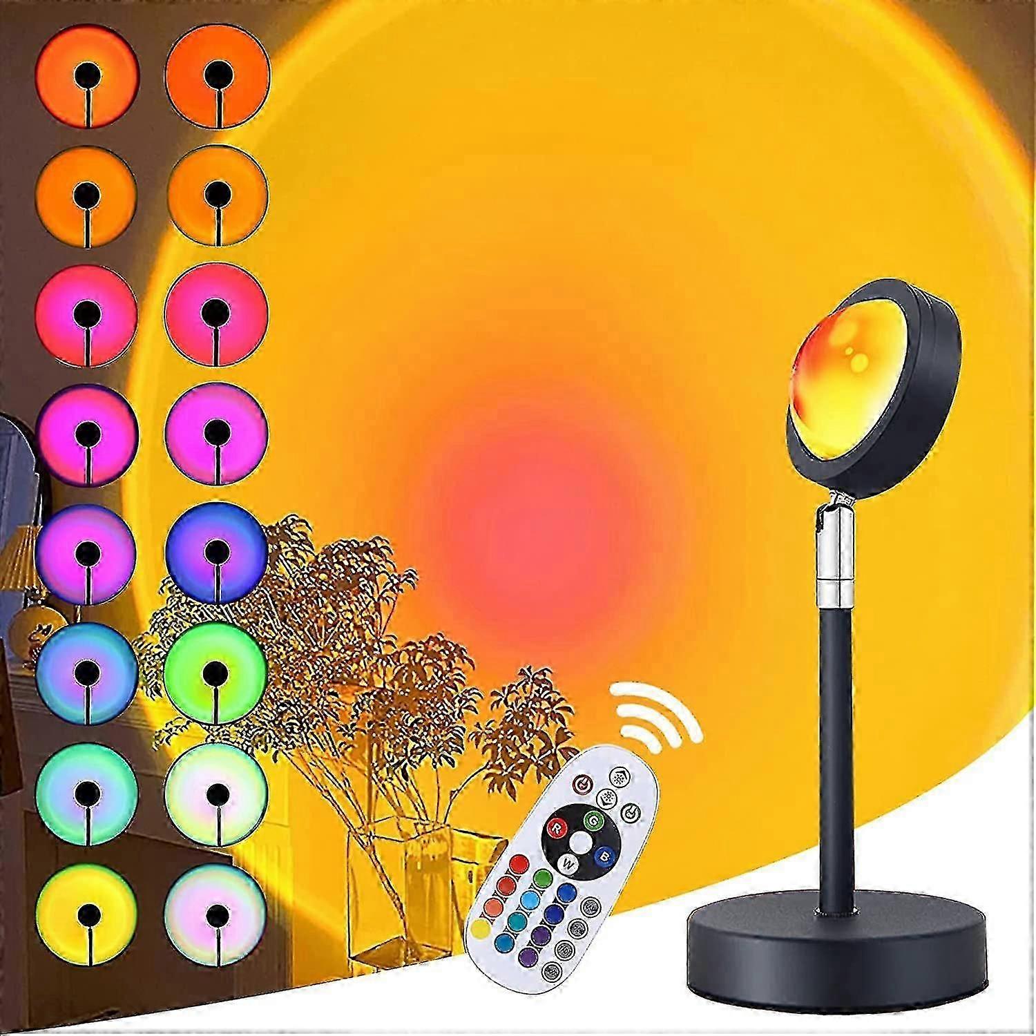 Sunset Lamp, Home Decor Projector Light With 16 Colors 4 Modes, Color Changing Lamp Sunlight Projection Gift For Kids