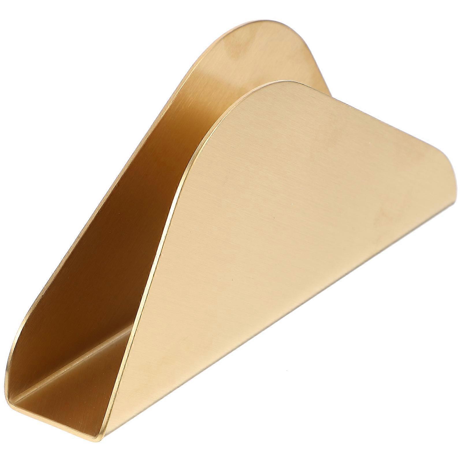 Desktop Tissue Holder Stainless Steel Wave Shape Napkin Storage For Dining Table Golden 1Pcs