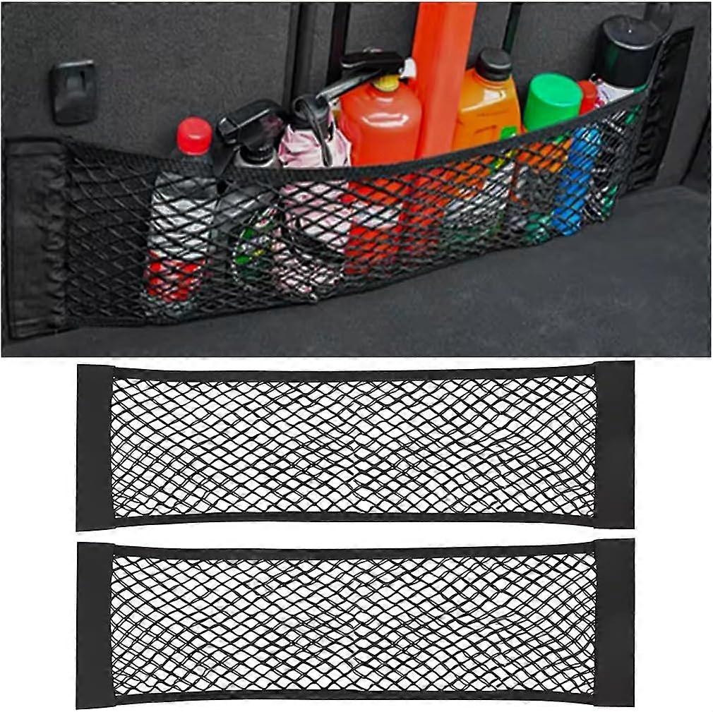 2 Pack Car Trunk Mesh Storage Net, Elastic Wall Mounted Vehicle Storage Net, Universal Fit for SUV, Truck, RV