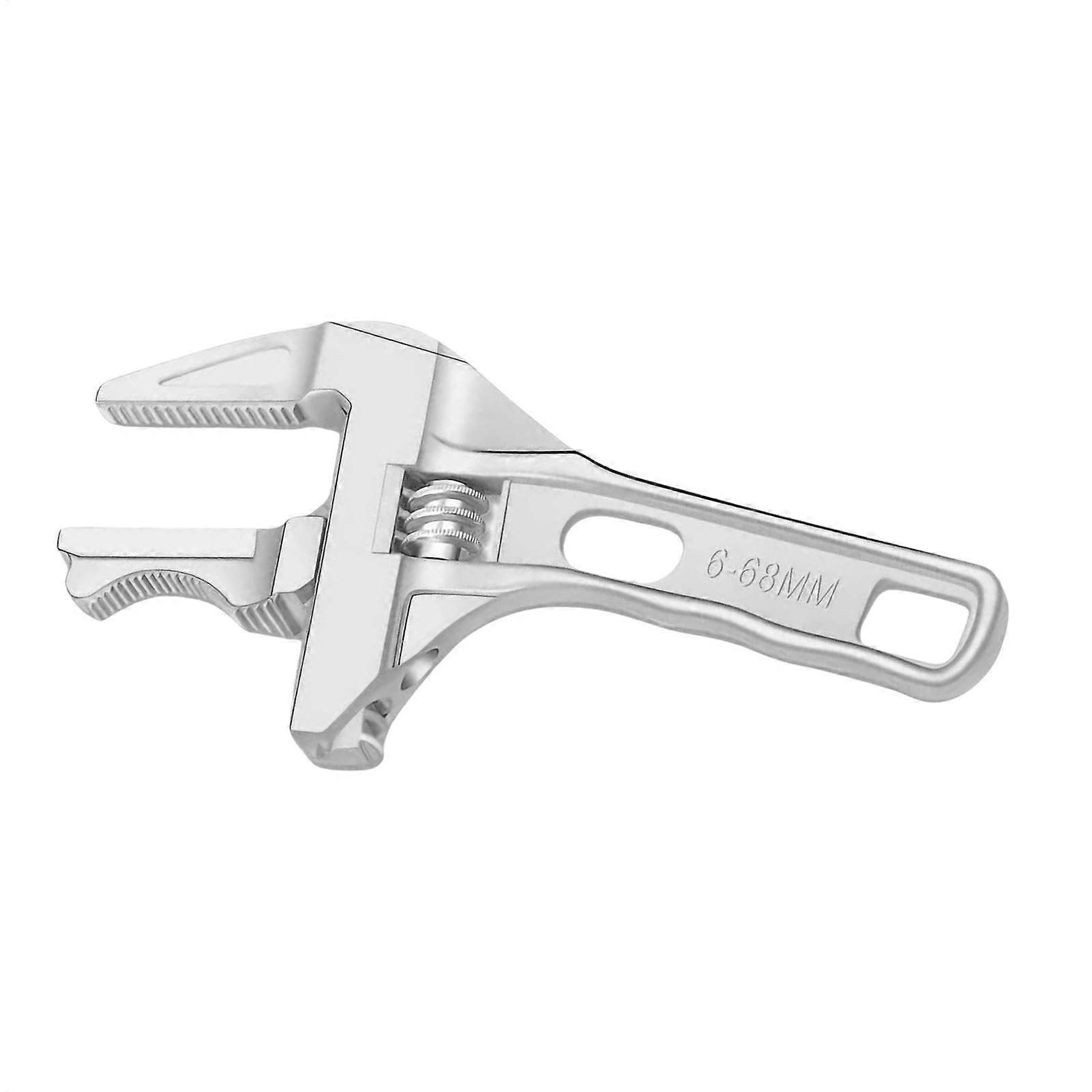 Adjustable Wrench, Thin Adjustable Wrench, Water Pipe Wrench, Adjustable Wrench with Large Opening, Ideal for Home, Garage, Workshop Silver