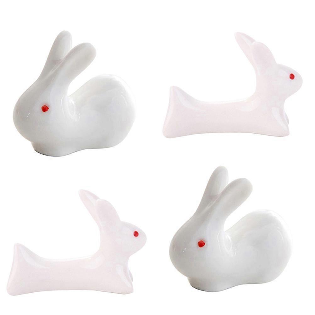 Ceramic Chopstick Rest Rabbit Shape Cutlery Holder Home Use 4pcs