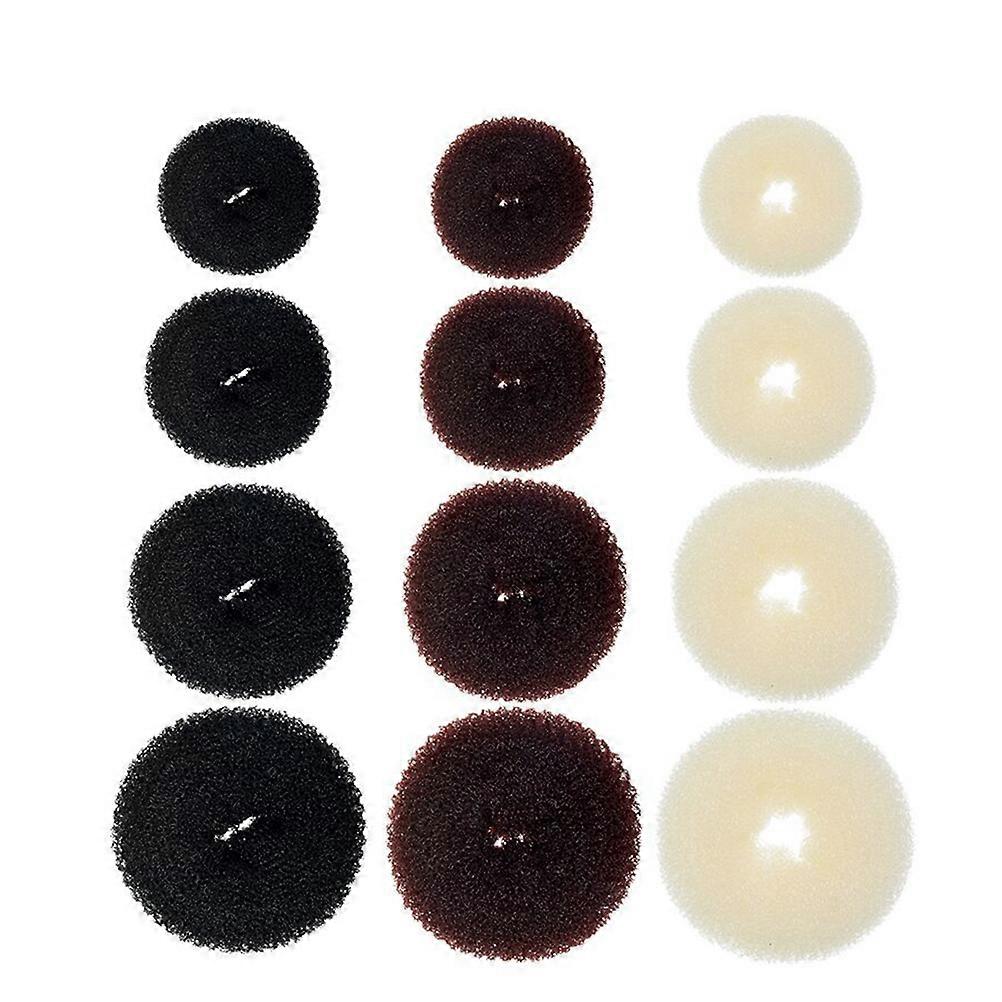12pcs Donut Hair Bun Makers with Elastic Bands – Easy Hair Ropes for Neat Messy Buns, Suitable for Women’s Daily Wear and Special Occasions