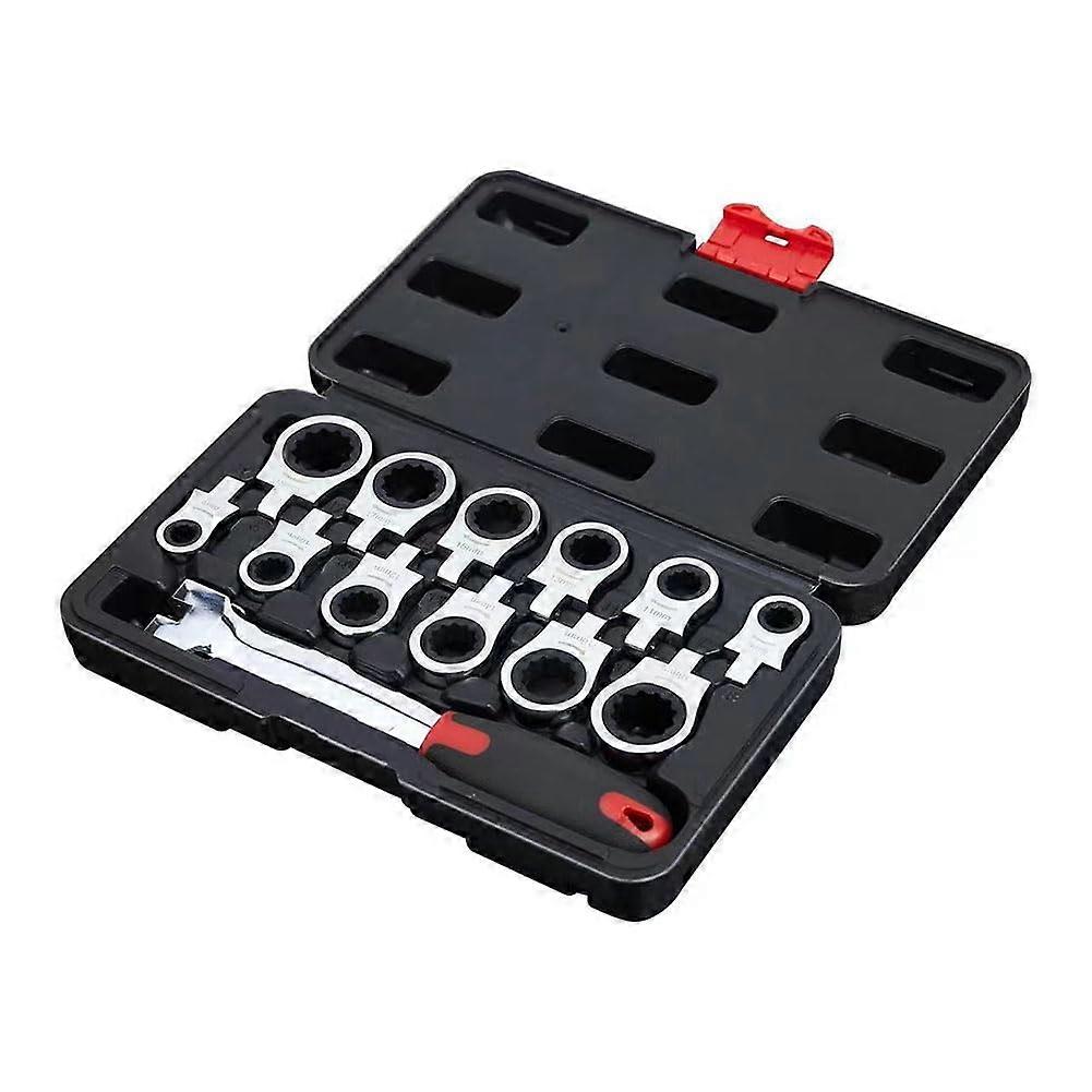 Ratcheting Wrench Set Easy-To-Use Durable Quick-Release Multifunctional Detachable Various Sizes Auto Maintenance