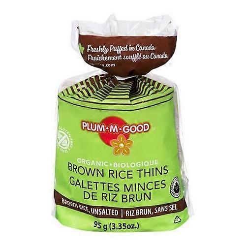 Plum-M-Good Organic Thins Brown Rice Unsalted, 95 Grams (Case Of 12)