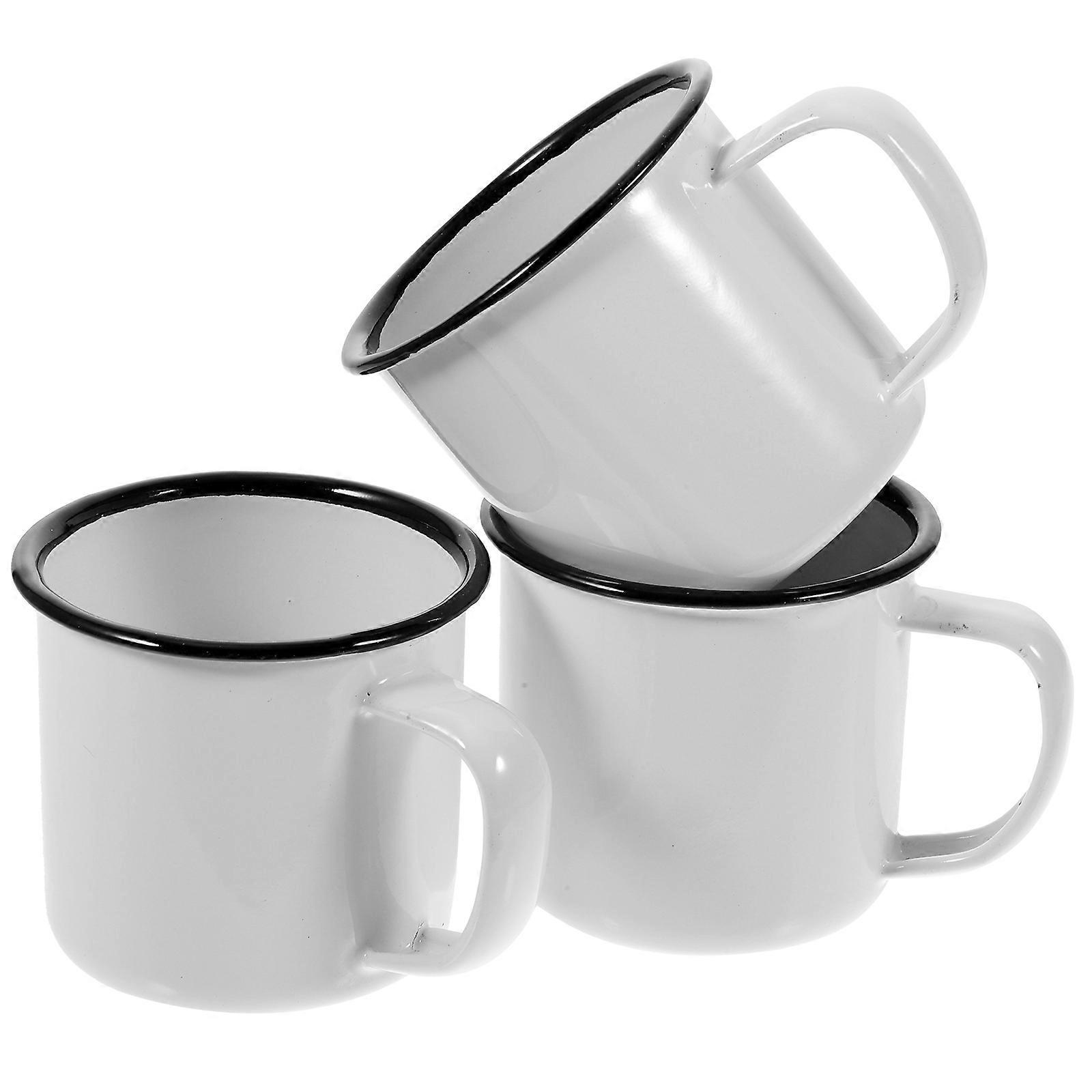 Old Style Enamel Mug Indoor Use 8.5X6.5X6CM Reusable 3Pack