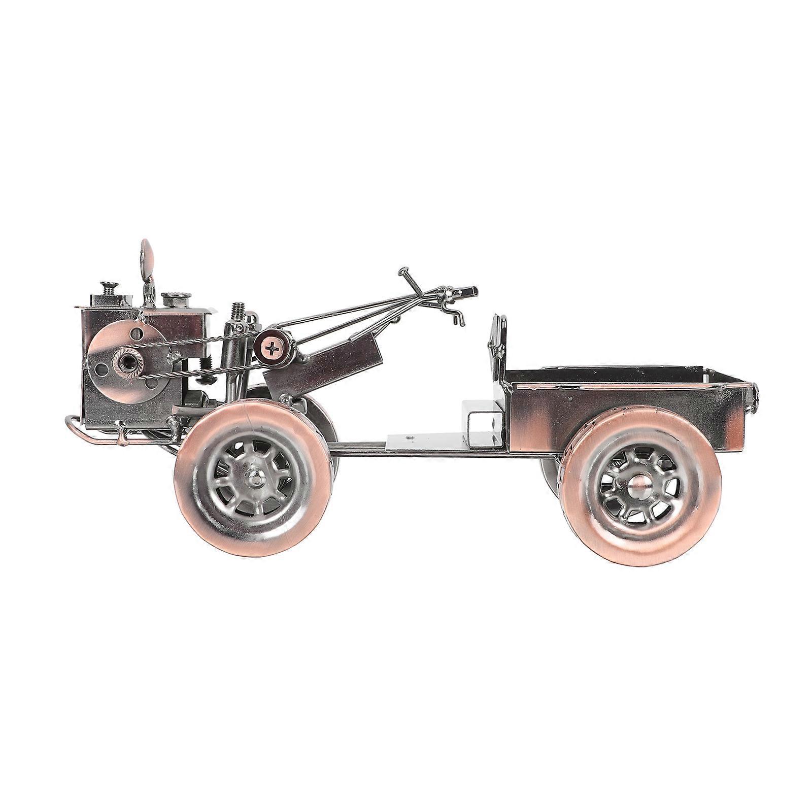 Retro Tractor Adorn Assorted Decoration Tractor Shape Iron Material for Desktop Ornament 1Pcs