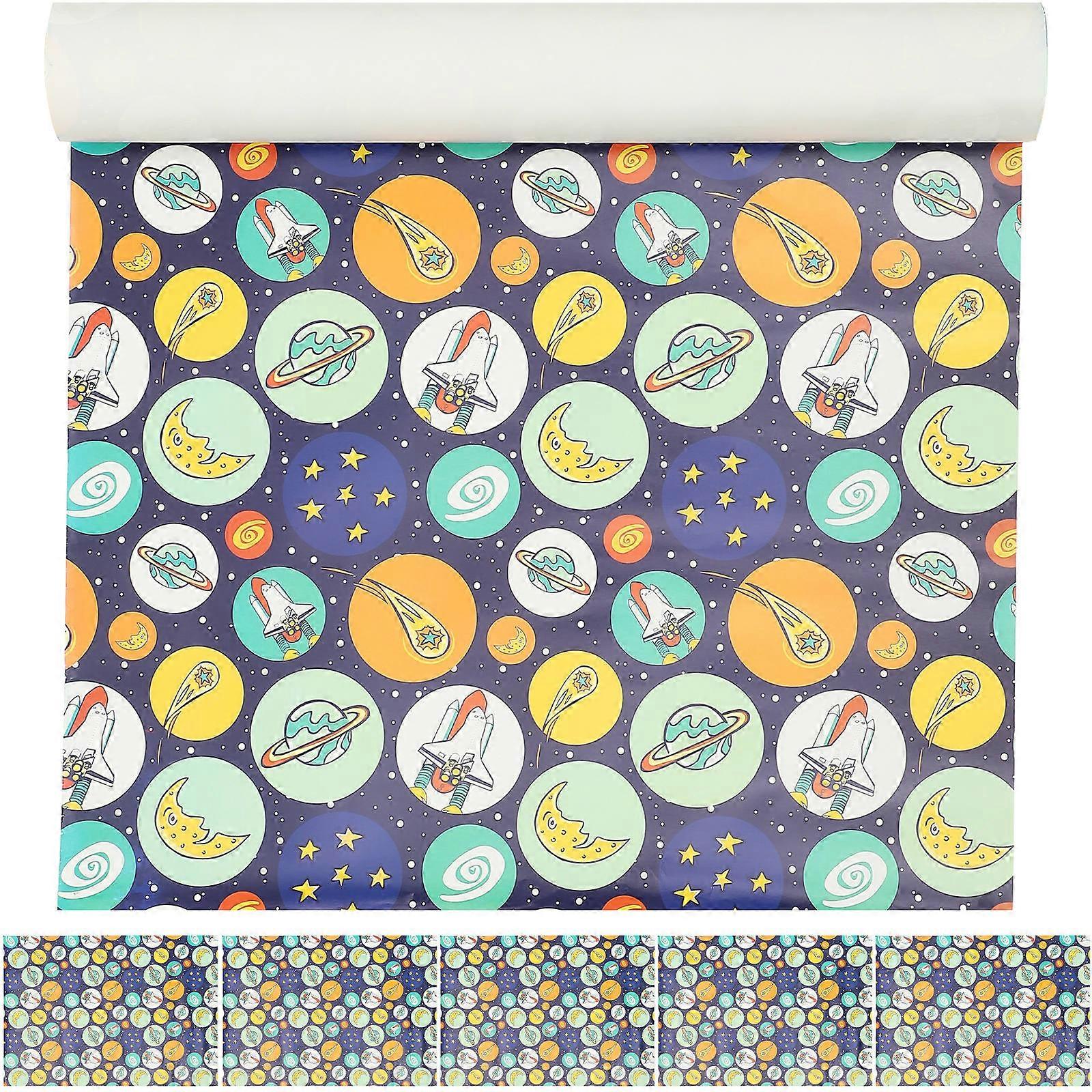 Craft Wrapping Paper Cartoon present Wrap Paper Diy Handicrafts Book Protection Multi-Colored Rectangular Creative Design 6 Sheets