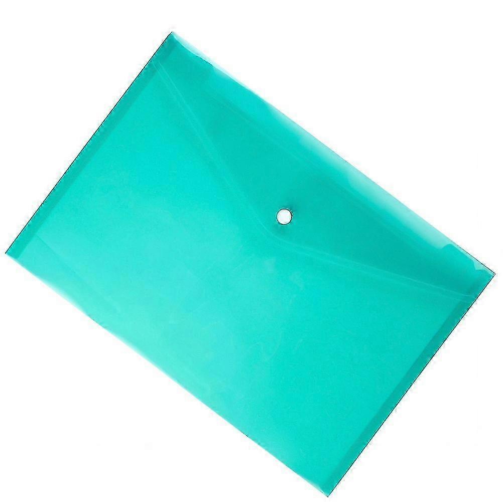 12 Pcs Clear Document Organizer Folder with Snap Button (Green)
