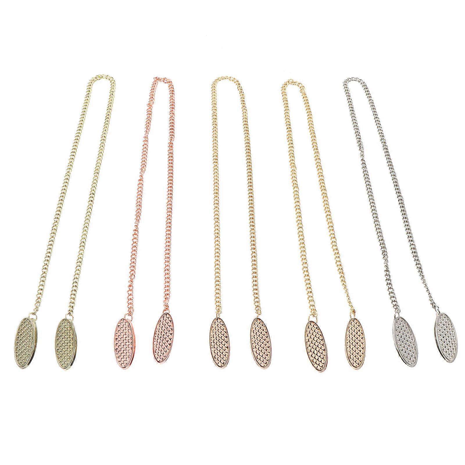 5pcs Metal Napkin Clips with Chain – Durable Holders for Adults, Patients, Wheelchair Users, All Ages – Elegant Design